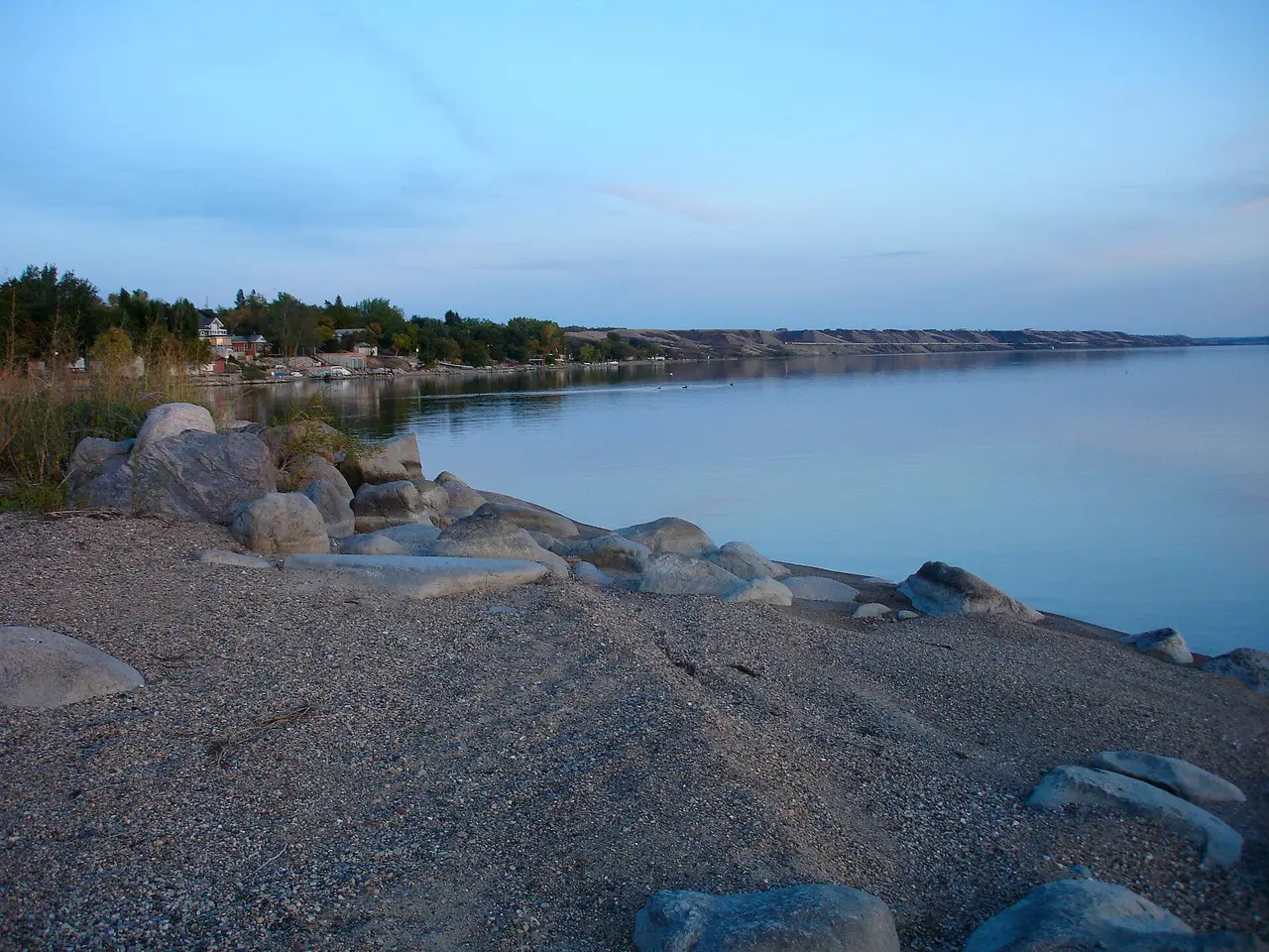 Rocky shore of Last Mountain Lake, 2006